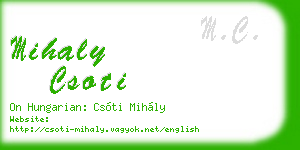 mihaly csoti business card